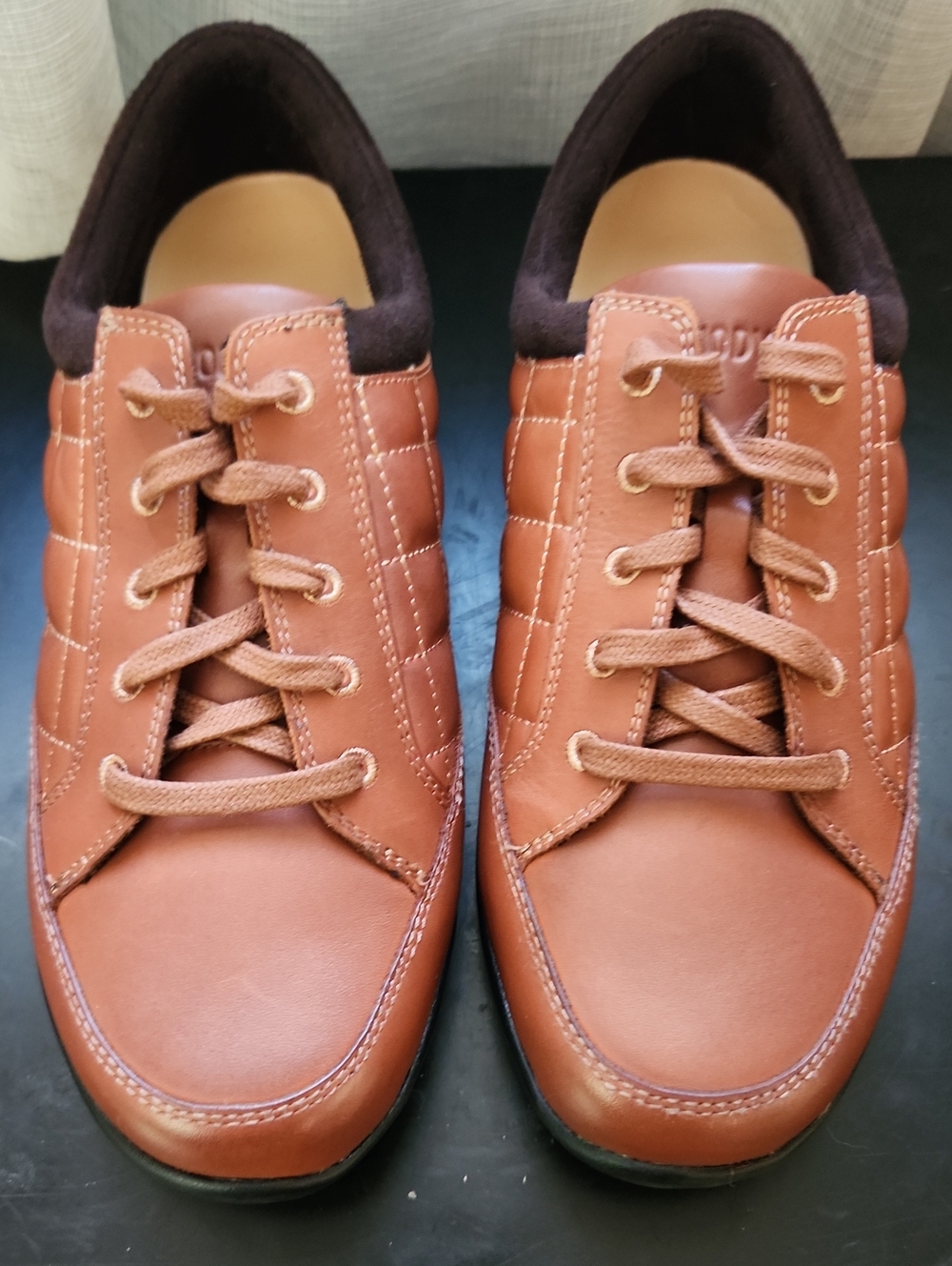 Women's Anodyne Leather Quilted Lace-Up Sneakers